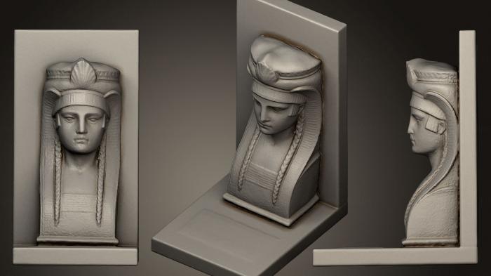 نموذج ثلاثي الأبعاد لآلة CNC التماثيل والنقوش المصرية خشب الراس المصري
